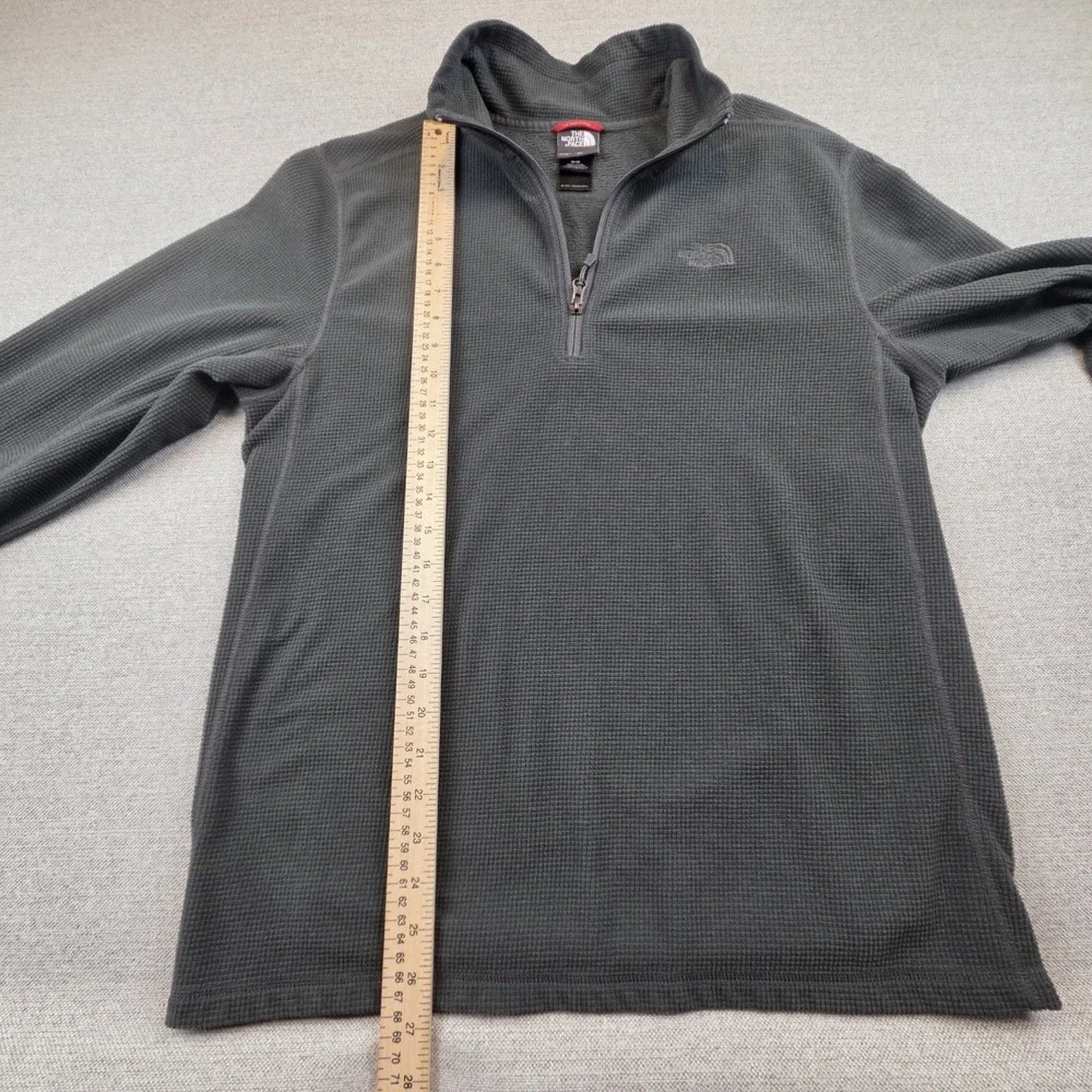 The North Face Dark Green Waffle Knit Quarter Zip Pullover Men's Medium Gorpcore